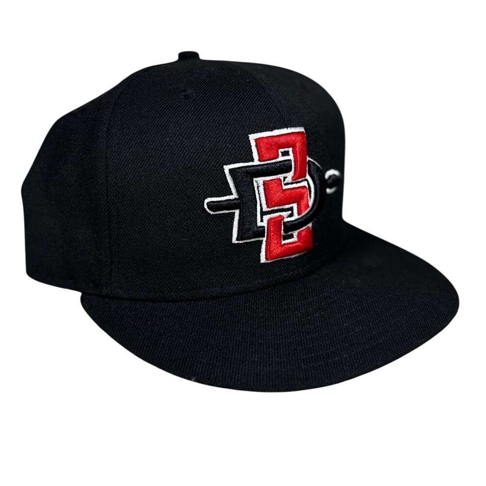 San Diego State New Era SDSU Aztecs Hat Team Black 7 1/8 59FIFTY Snapback Wool